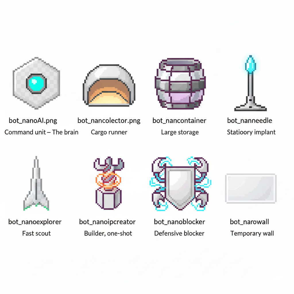 All 8 bot sprites